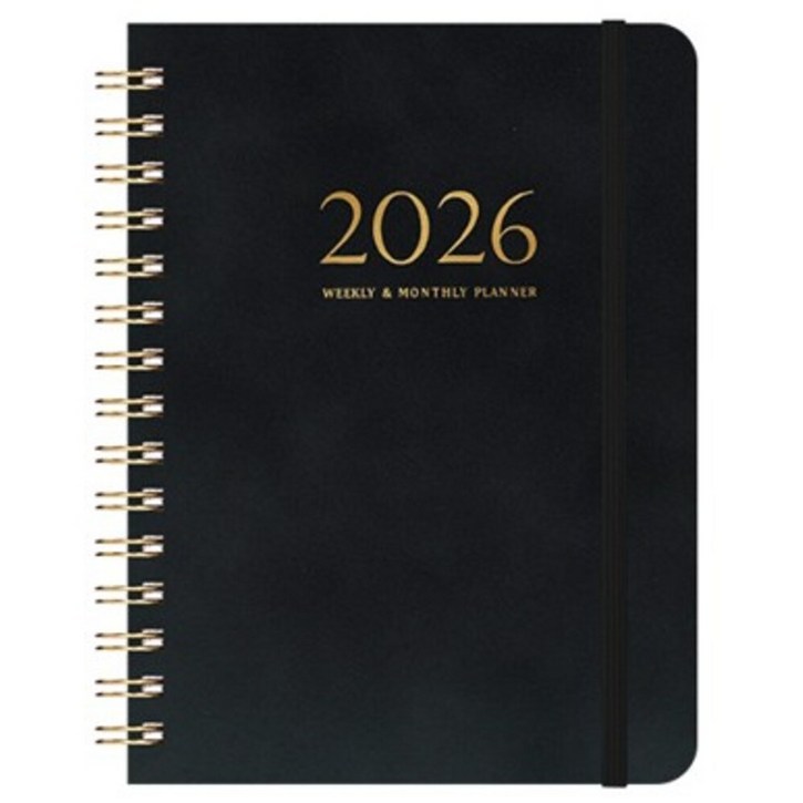 위딜 2026 밴드식 다이어리 날짜형 A5, 블랙