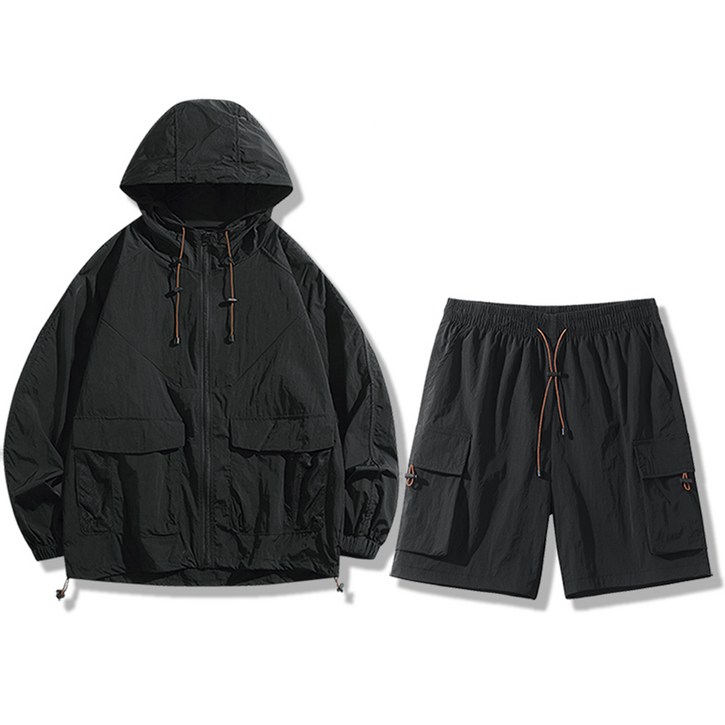 코디코치 싸멀 세트 봄 여름 후드 아노락 집업 바람막이 경량 점퍼 반바지 상의 하의 트레이닝복