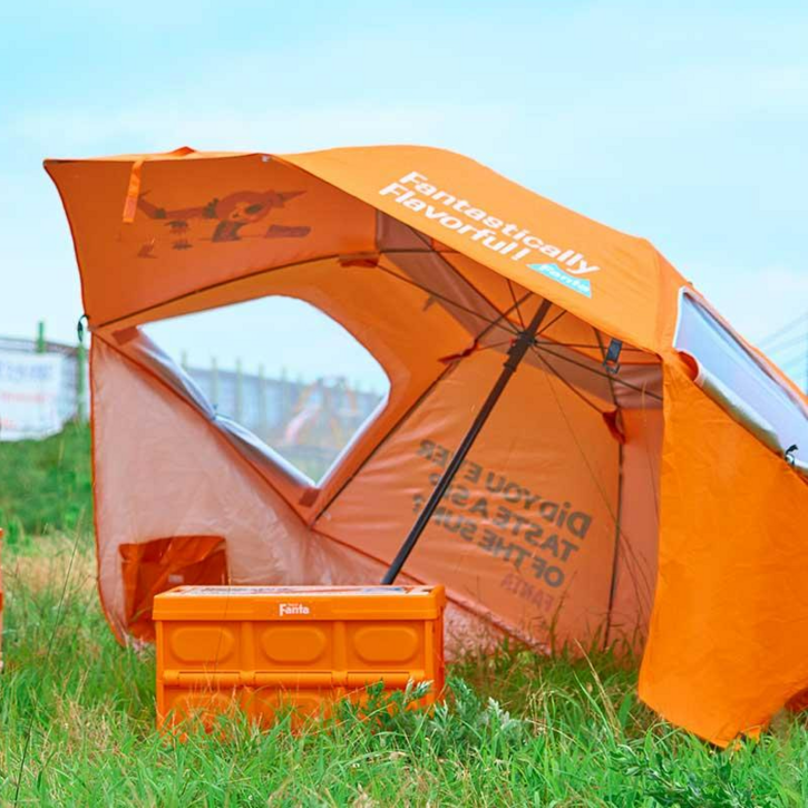 환타정품 맥시브 캠핑 우산 1초 텐트, 오렌지 10