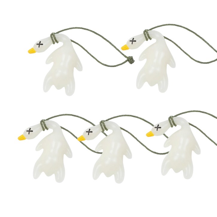 자외선 오리 키링 햇빛에 색이 변하는 UV 오리 키홀더, 화이트, 5개