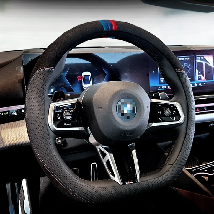 벤비아믹스 5시리즈 나파 핸들커버 알칸타라 M핸들 M스티치 3색 포인트 F10 G30 G60 D컷00604