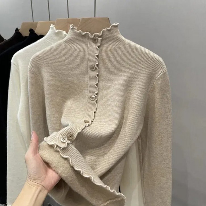 딜마켓 진대상의  여성 봄 가을 데일리 프릴 긴팔 티셔츠 상의