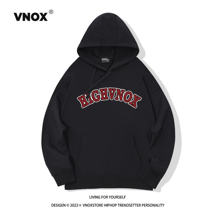 VNOX 오버핏 기모 후드티 커플 빅사이즈