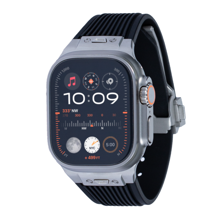 비브 애플워치 울트라 실리콘 스트랩, 블랙, 1개