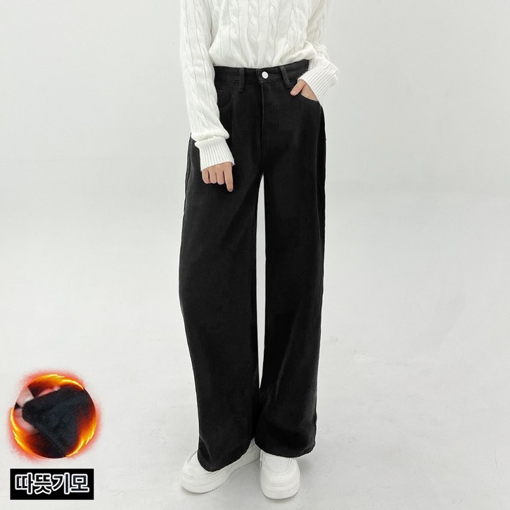 쏘옷 여성 포근한 데일리 골덴 롱 기모 팬츠