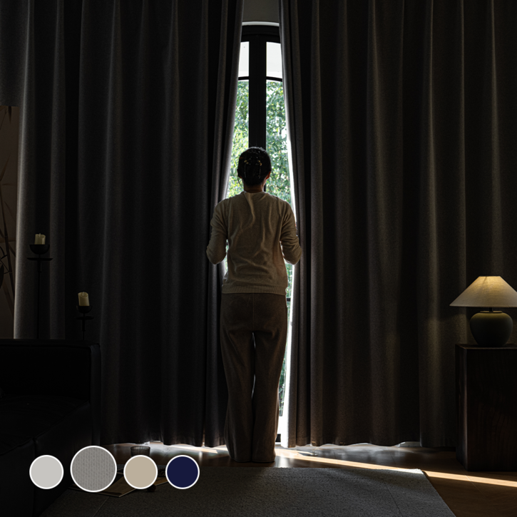 11 HOMEY NEST 밝은색상 99.99 빛차단 암막커튼 호텔식 방풍 암막 린넨커텐 아일렛형