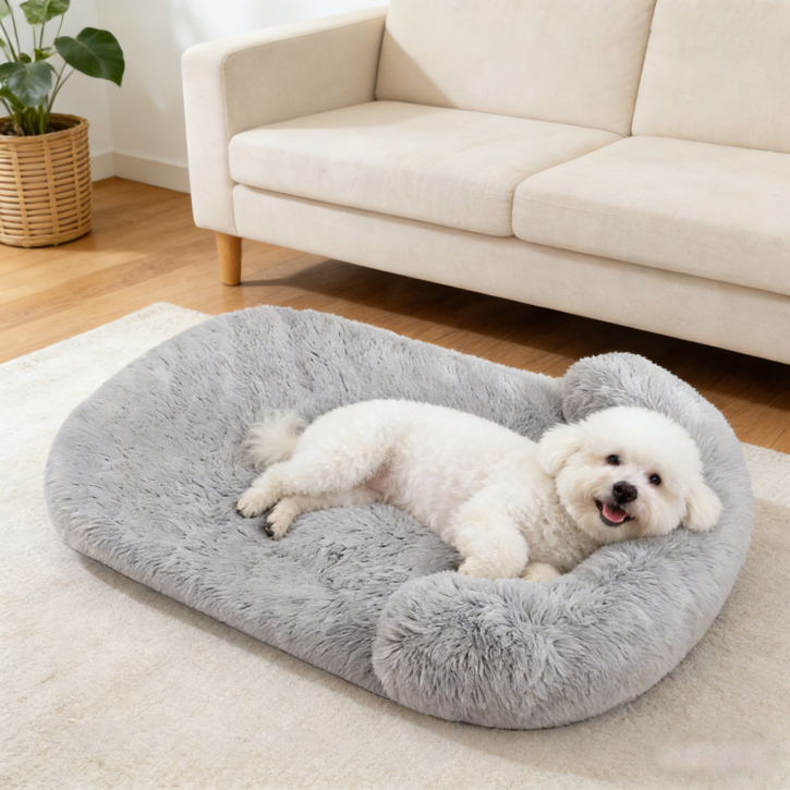 MHJY 강아지 방석 커버분리형 부드럽고 털이 풍부한, 1개, 회색