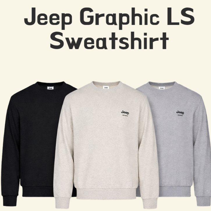 지프 남성 마운틴 백프린팅 맨투맨 긴팔 라운드 티셔츠