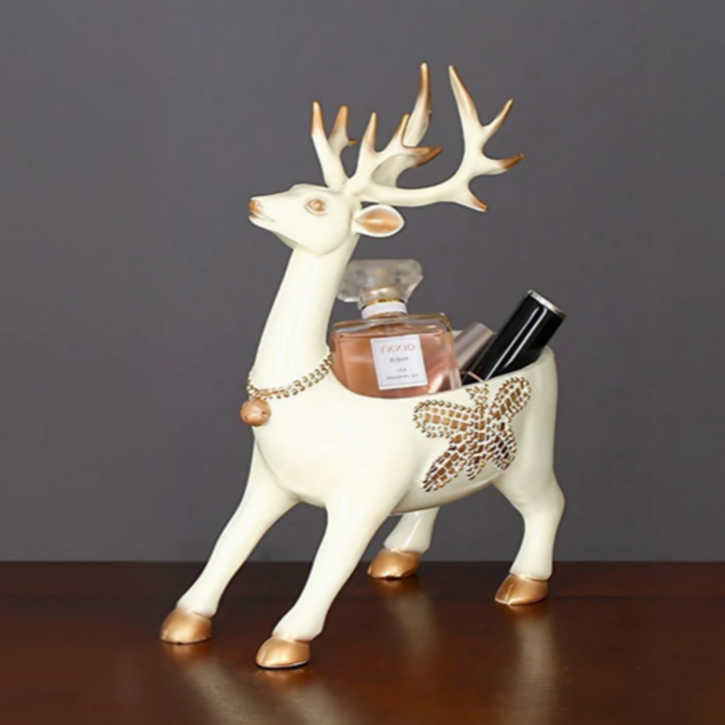 마일드하우스 우아한 사슴모양 악세사리 차키 보관함, 화이트