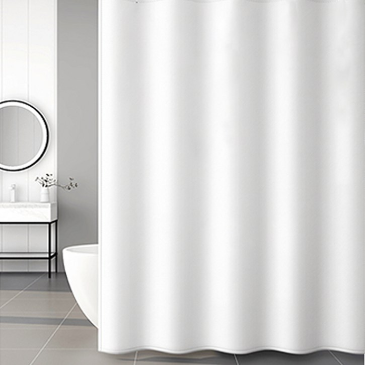 코팅블루 설치쉬운 무타공 방수 욕실 샤워커튼커튼링세트, 1세트, 02.무지화이트