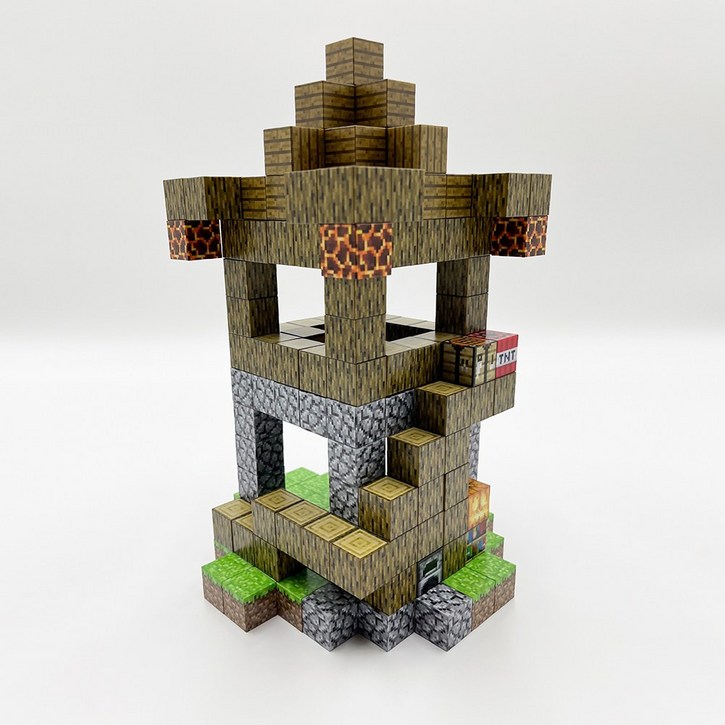 키디즘 마크 자석블럭 큐브 전초기지 224피스 어린이 쌓기놀이 장난감, 1개, 단일상품