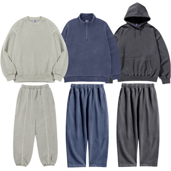 맨하탄브리즈 남녀공용 사계절 피그먼트 워싱 트레이닝 셋업 9종 전 옵션 세트가격