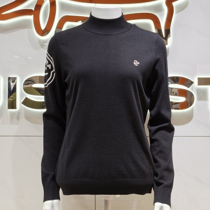 루이까스텔 25년 가을 신상품 최저가 여성 아이루카 스마일 인타르시아 레이온모크넥니트 7LESW905BCB