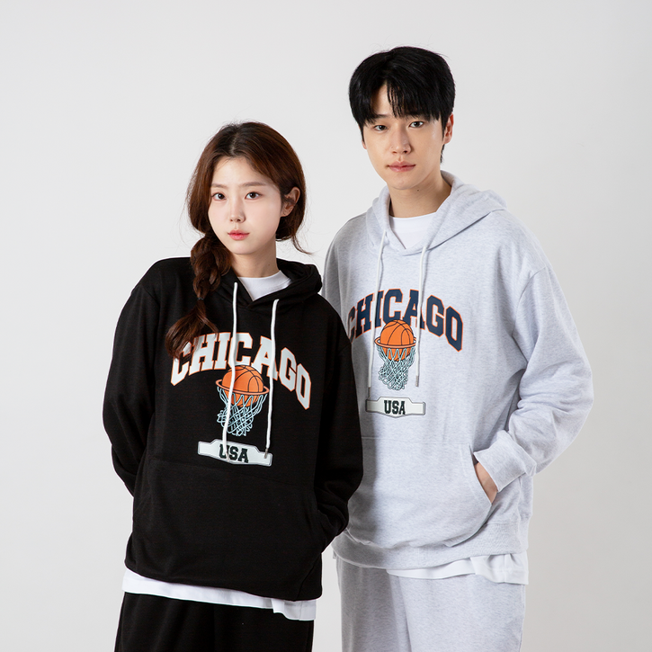 시카고 농구 후드티 티셔츠 색상 4종 캐주얼 오버핏 루즈핏 프린팅 빈티지 데일리 편한 커플티 남자 여자 남녀공용