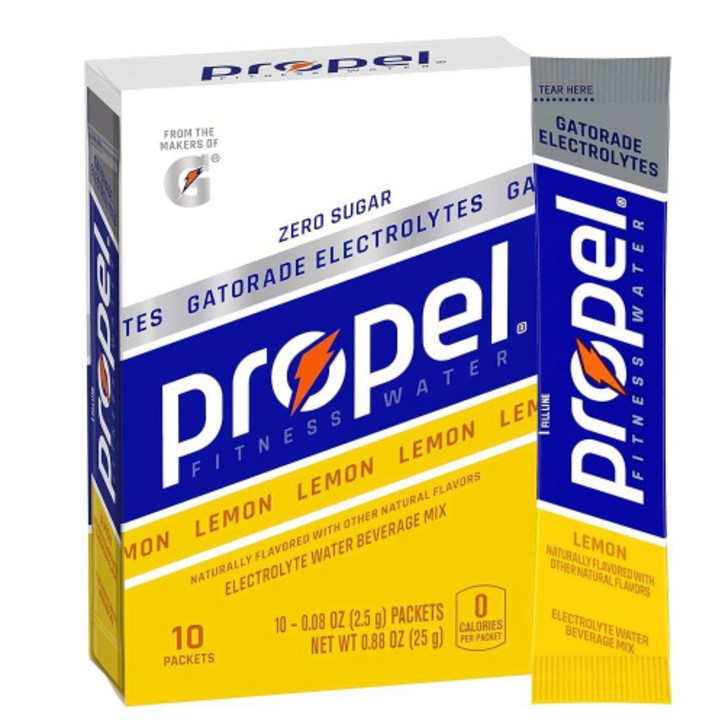 Propel 파우더 패킷 레몬, 전해질, 비타민 및 설탕 없음, 2.3g0.08온스 10팩 Propel 파우더 패킷 레몬, 전해질, 비타민 및 설탕 없음, 2.3g0.08온스 10팩