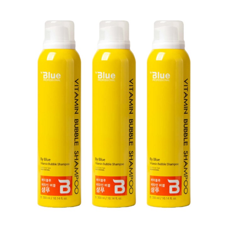 리힘 바이블루 비타민 버블 샴푸 300ml x 3 온가족 세트 상쾌한 두피케어, 300ml, 3개