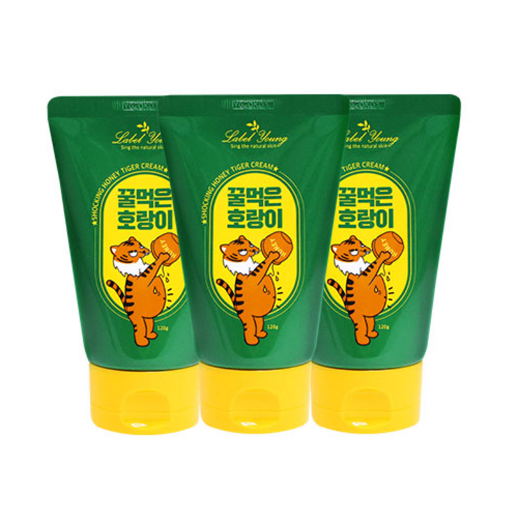 라벨영 속건조보습피부진정 쇼킹허니타이거크림 3개, 120g, 3개