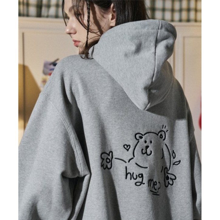 CPGN STUDIO Hug Me 자수 후드티 그레이
