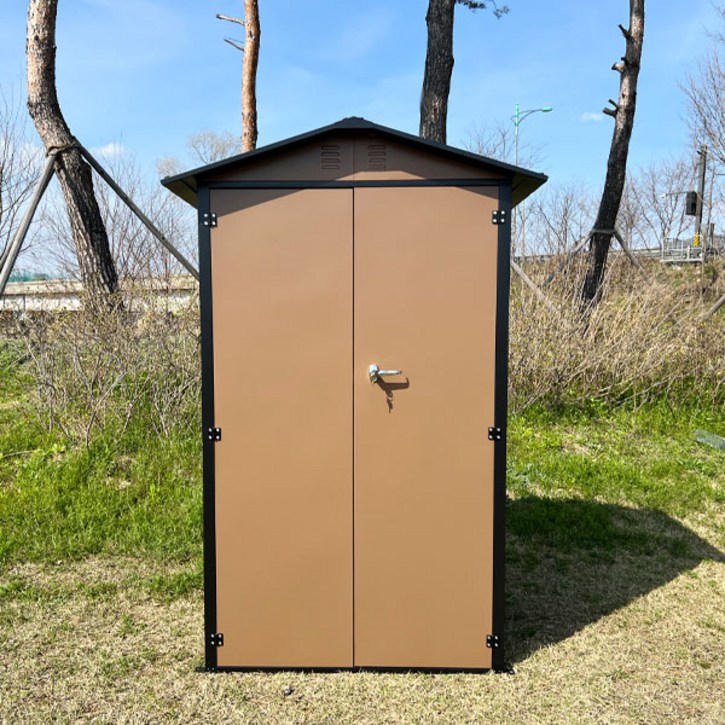 레드와이 조립식창고 4×3 조립이 쉬운 스틸창고 프리미엄 야외 미니 소형 이동식 간이 전원주택, 옵티머스 스틸4×3브라운