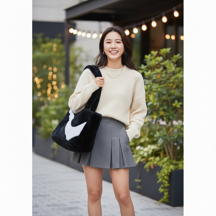 국내매장 나이키 토트백 인조퍼가방 페이크퍼백 10L 블랙