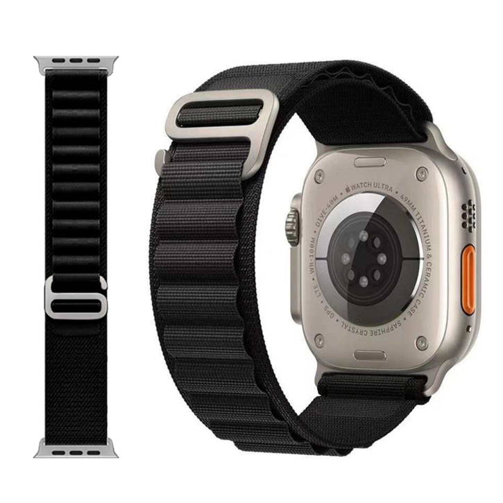 애플워치 울트라 호환 스트랩 알파인 루프 49mm, 블랙 494544mm