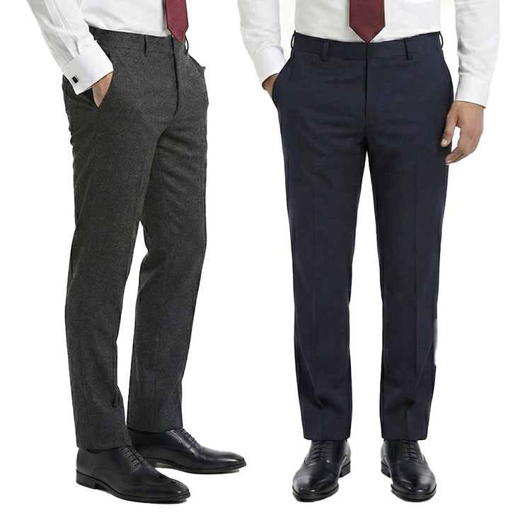 워모 11 울혼방 스트레치 팬츠 그레이네이비 두벌