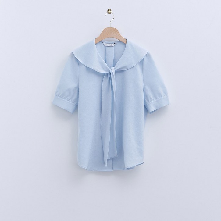 로엠 러플카라 반팔 타이 블라우스 (3colors)_RMBLE25R22