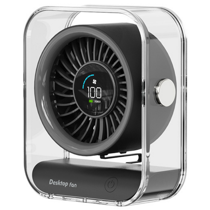 SHILONG 무선 무소음 탁상용 선풍기 미니 파워 서큘레이터, 블랙