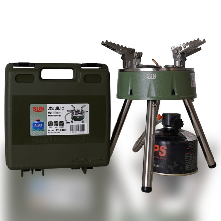 썬연료 초고화력 그리들버너 캠핑 이소 가스 강염버너 TY2400, 1개, 밀리터리