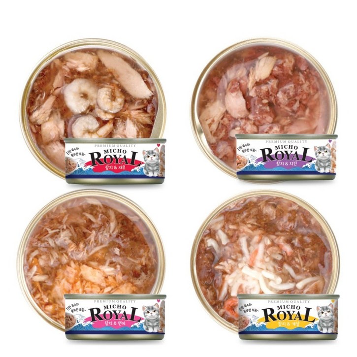 프리미엄 로얄 미쵸 캔 5종 콤보 170g x 24개입 고양이 간식 통조림