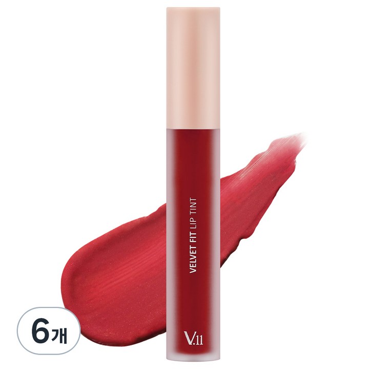 빌라쥬11팩토리 벨벳 핏 립 틴트, 멜티드 체리, 4.7g, 6개