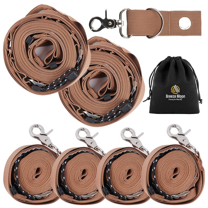 브리즈문 3세대 고강도 타프 웨빙 스트랩 메인 2p  사이드 4p  폴대 아일렛 고리  파우치 풀세트