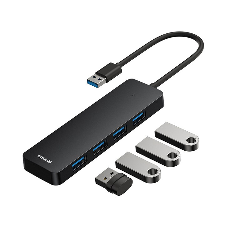 베이스어스 울트라조이 시리즈 4in1 USB 허브 라이트 15cm, 클러스터 블랙, 1개 베이스어스 울트라조이 시리즈 4in1 USB 허브 라이트 15cm, 클러스터 블랙, 1개