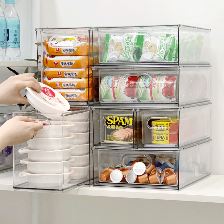 데미무드 아크릴 퓨린 적층식 팬트리 정리함  전용 칸막이 세트