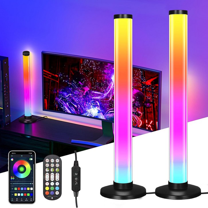 루카스 RGB 뮤직반응 라이트바 게임 간접조명, 화이트 루카스 RGB 뮤직반응 라이트바 게임 간접조명, 화이트