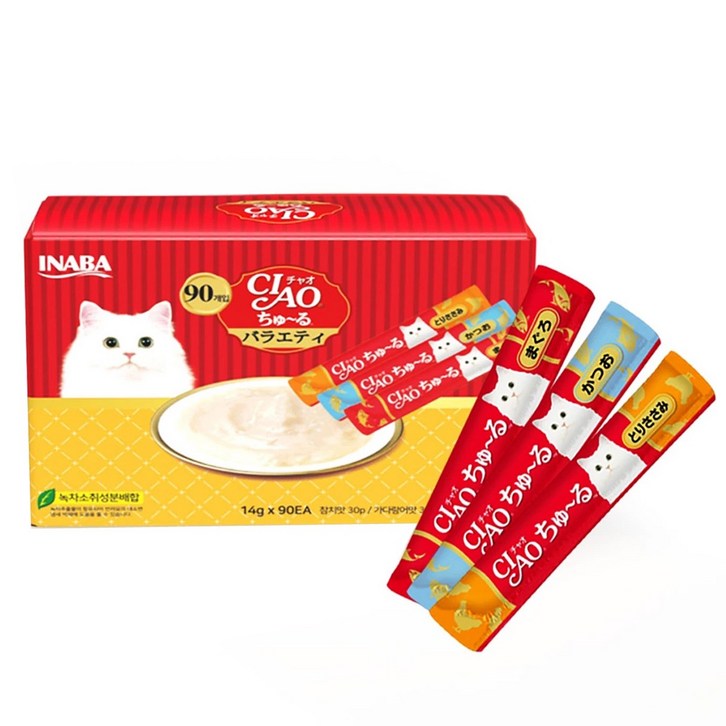 챠오츄르 대용량 90P 코스트코 고양이 츄르 간식 버라이어티 반려묘 차오추르 90P