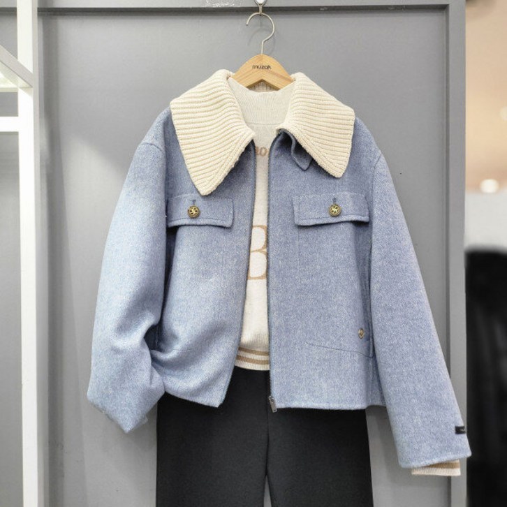 무자크 파스텔 니트온 핸드메이드 자켓 P1JK04