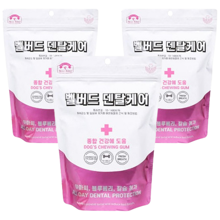 벨버드 푸드 치석제거 강아지 영양 덴탈케어 영양껌, 종합건강, 100g, 3개