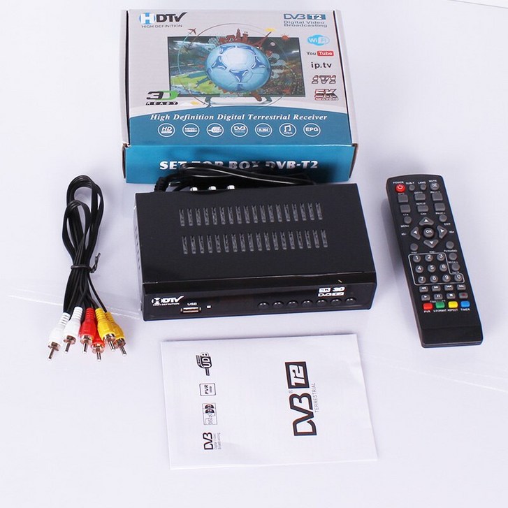 HD 디지털 MPEG4 DVB T2 TV 수신기 지원 H.264 1080P 지상파 WIFI 튜너 DVBT2 셋톱 박스, 01 HDTV T2
