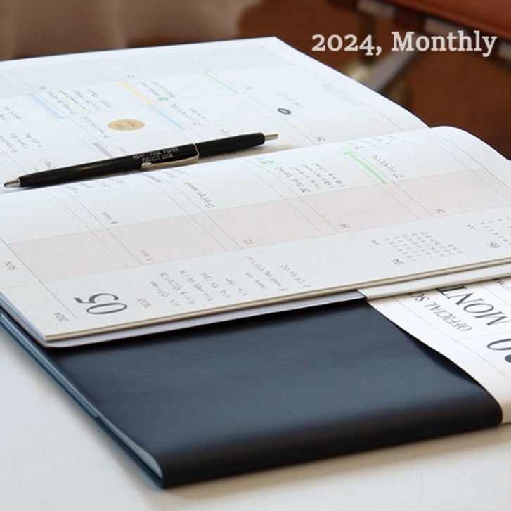 2024 큰 먼슬리 플래너 대형 월간 A4 업무용 노트다이어리 심플 스케줄러
