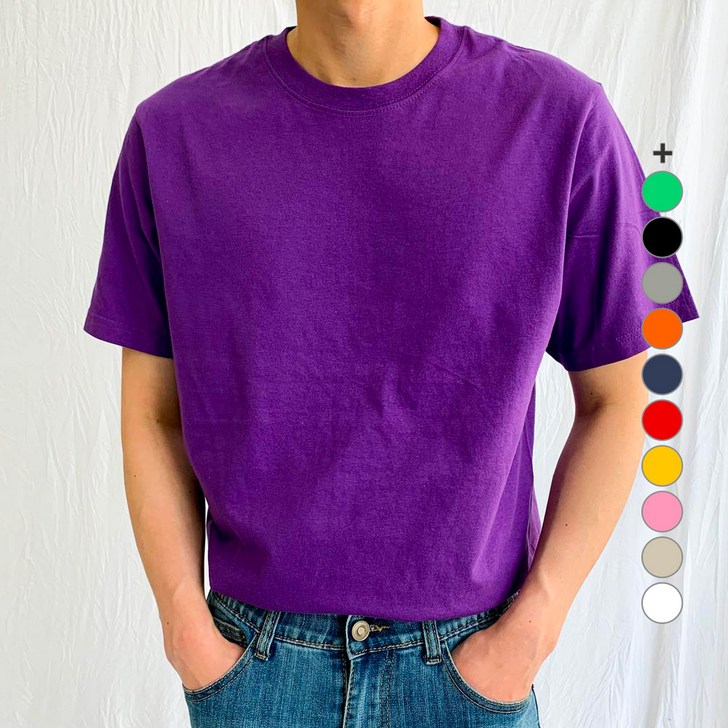 제이에이치스타일 남여공용 통기성 베이직 라운드 반팔 티셔츠 TOMROK134