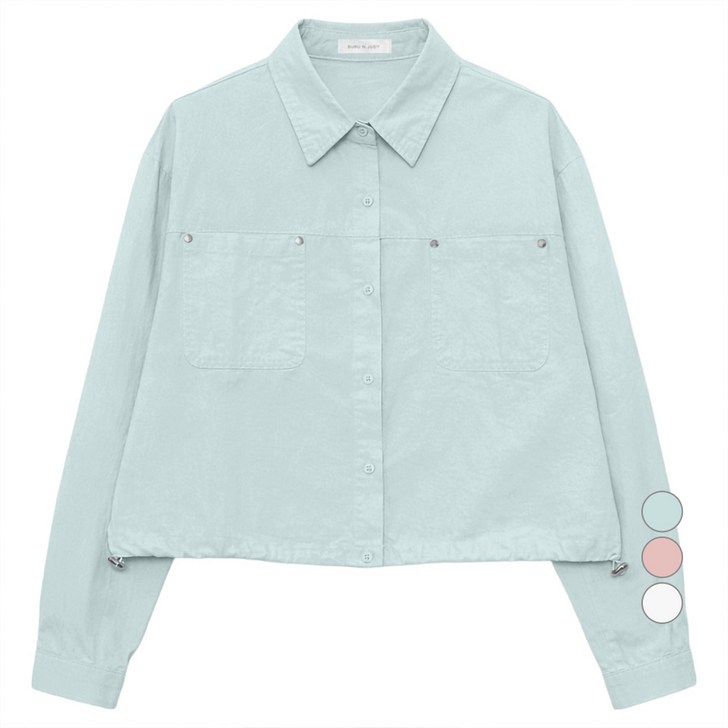 부루앤쥬디 여성용 D 리뱃스트링 면 숏 셔츠 BOSCSHE02C