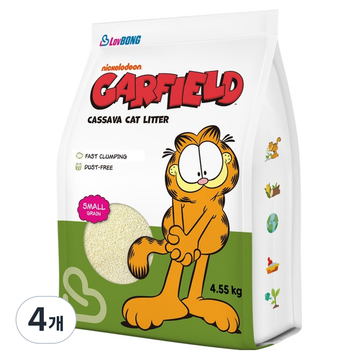 러봉 응고형 가필드 카사바 가는입자 고양이 모래 그린