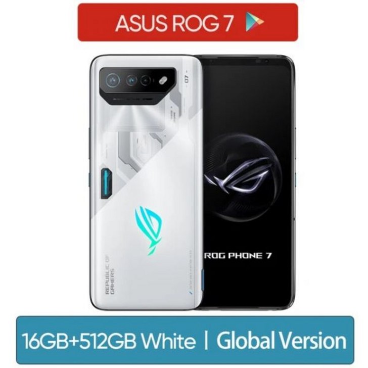 아수스 ROG 폰 7 얼티밋 5G 게임용 스냅드래곤 8 2 세대 165Hz AMOLED 6000mAh 65W 고속 충전 휴대폰, 16GB 512GB HK White