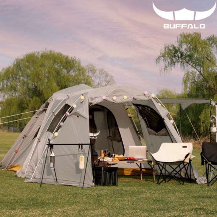원터치텐트6인용 대형 캠핑 리빙쉘 이너 텐트 원터치 UV , 아이보리 카키, 리빙쉘 텐트 (카키)
