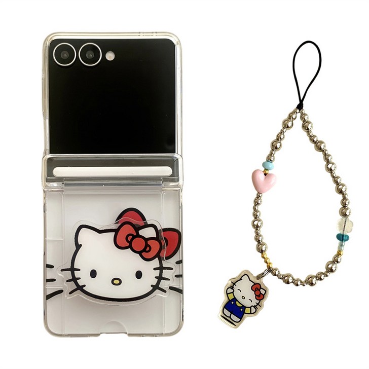 아펙시움 휴대폰케이스 갤럭시 z플립7 z플립5 z플립6 z플립4 카드수납 힌지보호 낙상 방지 케이스 투명 고양이