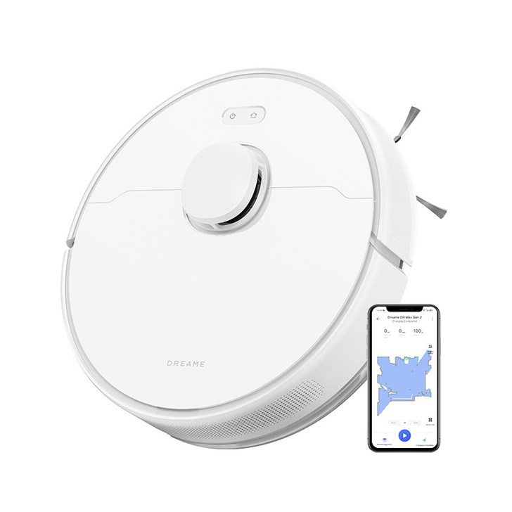 Dreame 드리미 D9 MAX GEN2 물걸레 로봇청소기, 6000Pa 흡입력,넓은 공간 고효율 청소,주행 성능 뛰어남,빠른 매핑생성 5200mAh 배터리 음성제어