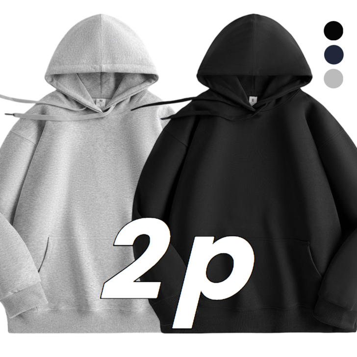 미와이 베이직 무지 오버핏 후드티 11