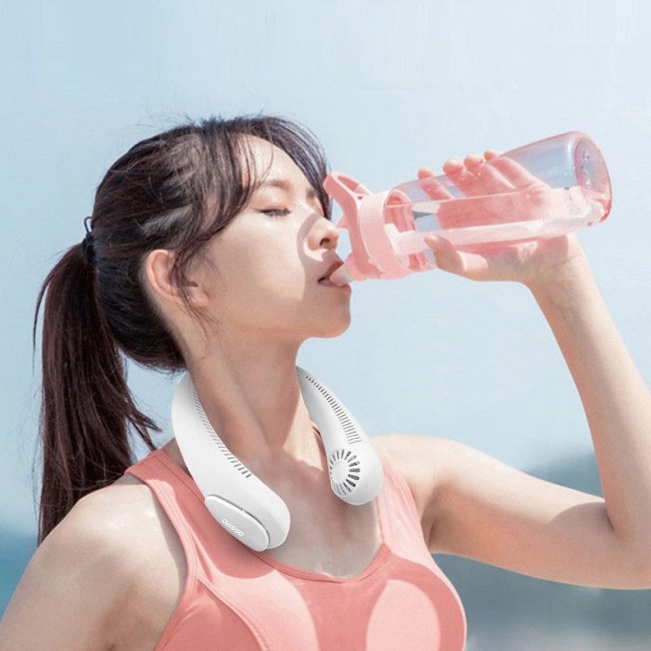 다쓱 넥밴드 선풍기 Air2, DSAir2, 화이트 다쓱 넥밴드 선풍기 Air2, DSAir2, 화이트