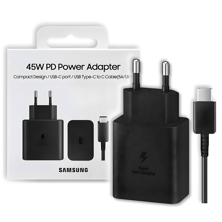 삼성전자 45W PD 초고속 충전기 절전형 + USB C to C 케이블 1.8m 세트